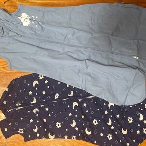 Blue and Navy Sleep Sacks with Moon and Star Design
